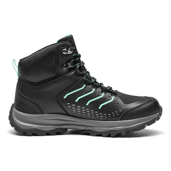 Women's Waterproof Winter Hiking Boots - BLACK-CYAN - 4
